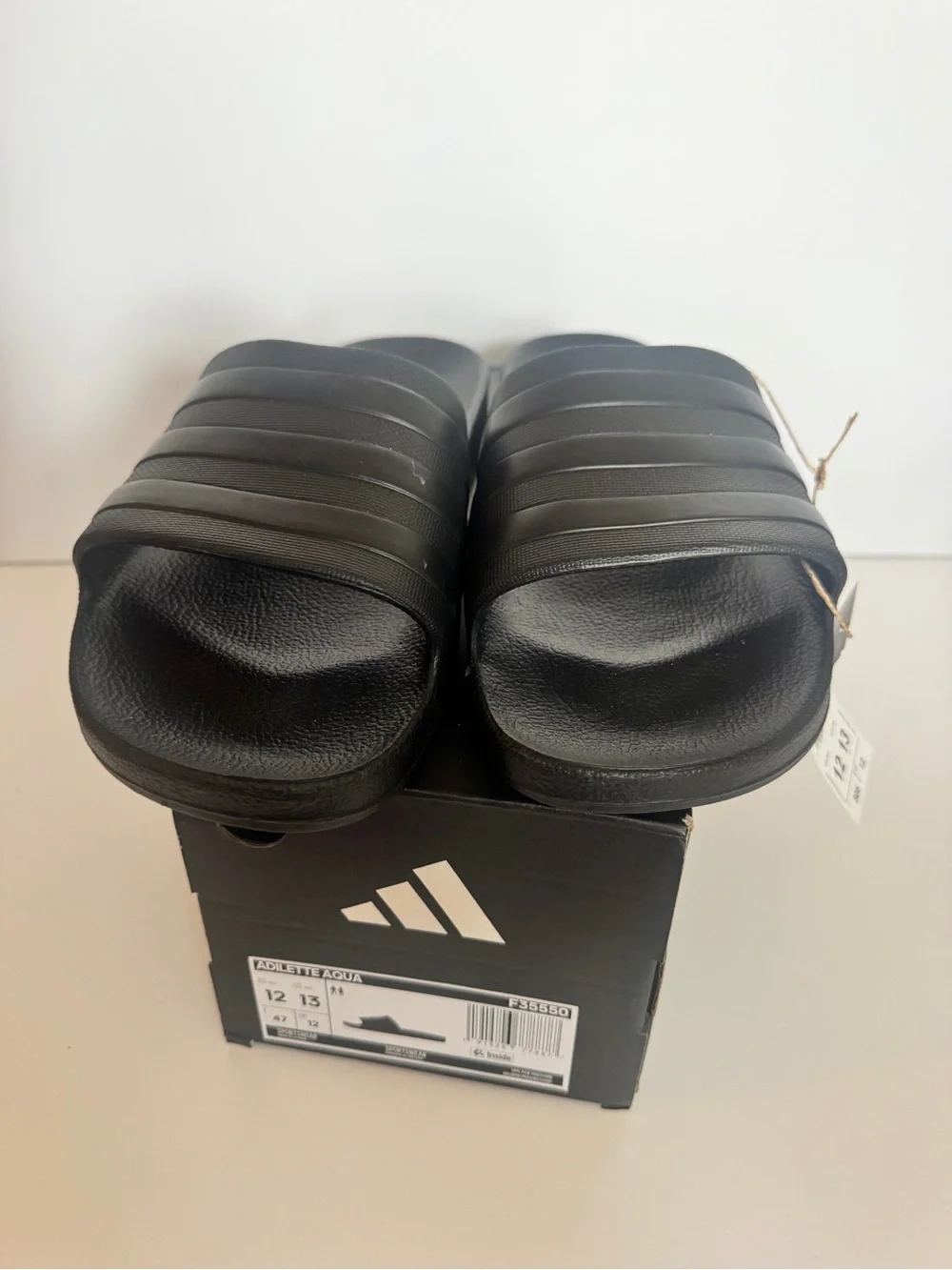 NEW adidas Black Adilette Aqua Slide Sandals